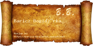 Baricz Boglárka névjegykártya